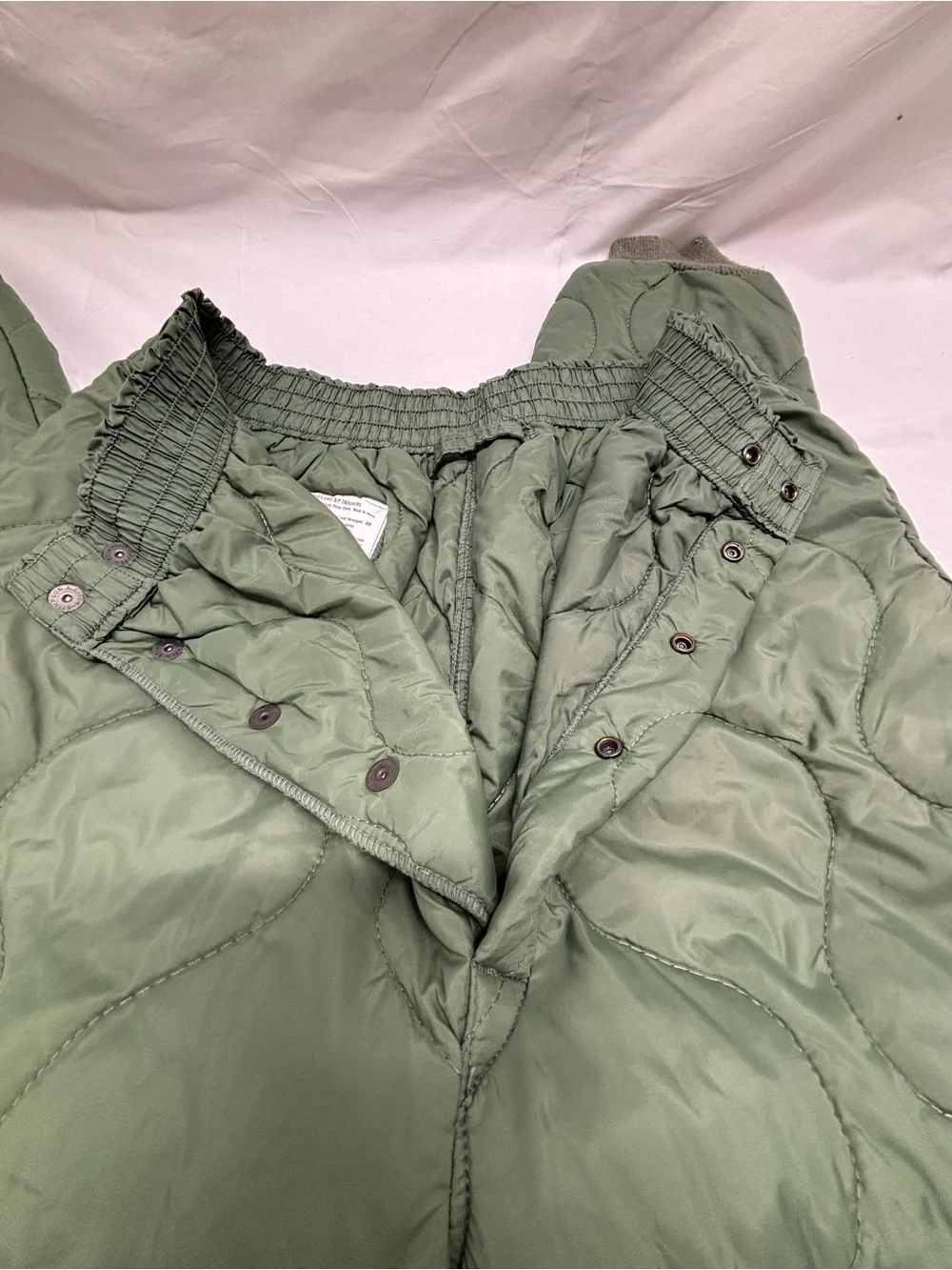 VTG USAF Military Pants Mens Sz M Green CWU-9/P Flyers Trousers Quilted Liner